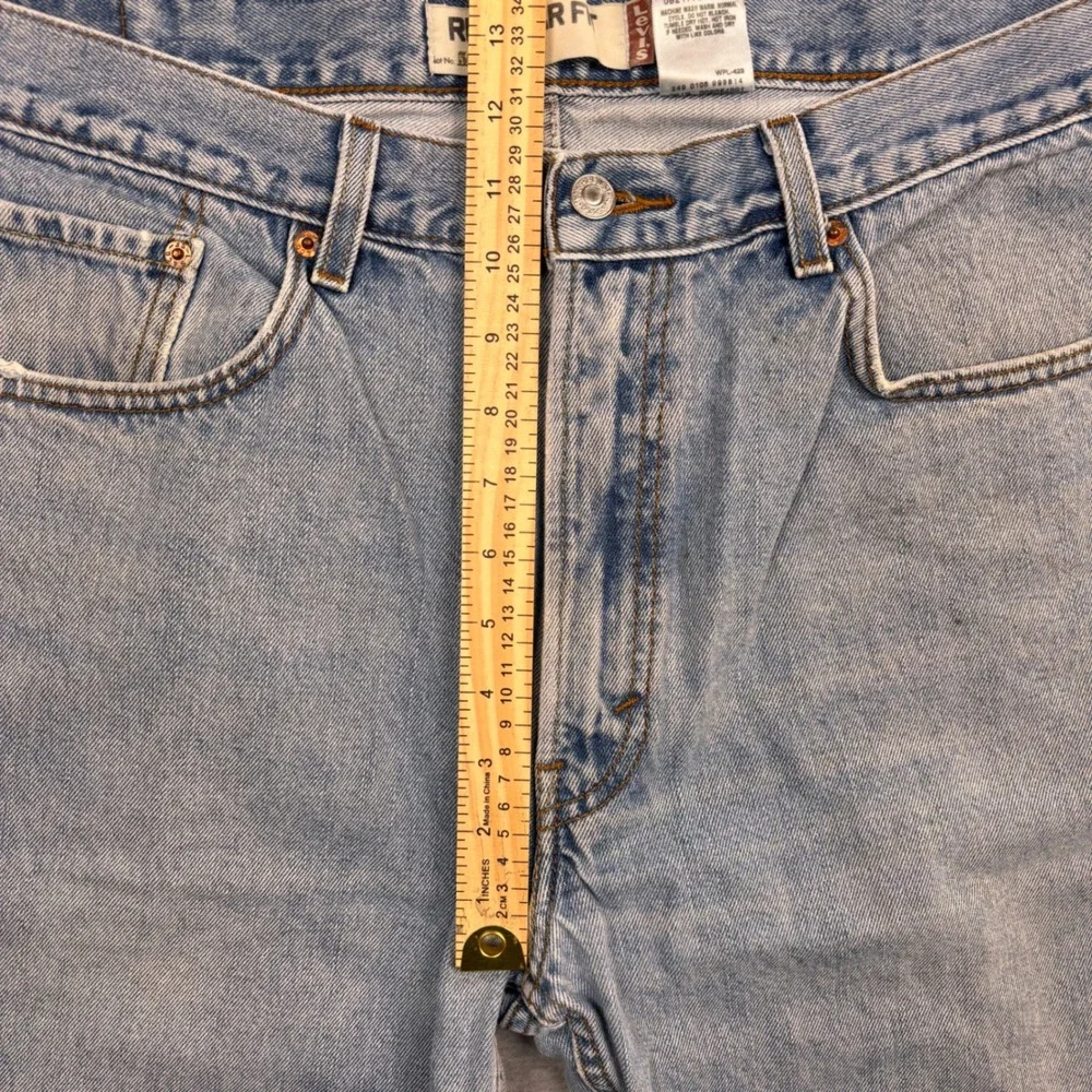 Levis 505 Regular Fit Light Wash Denim Jeans Mens 38x32 Straight Leg 0795